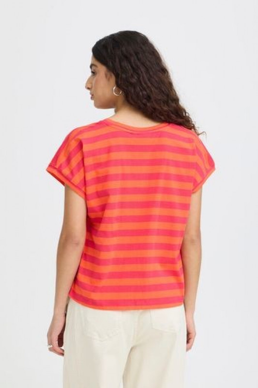 Camiseta Juniper Mandarin Red/Azalea Stripe ICHI 2
