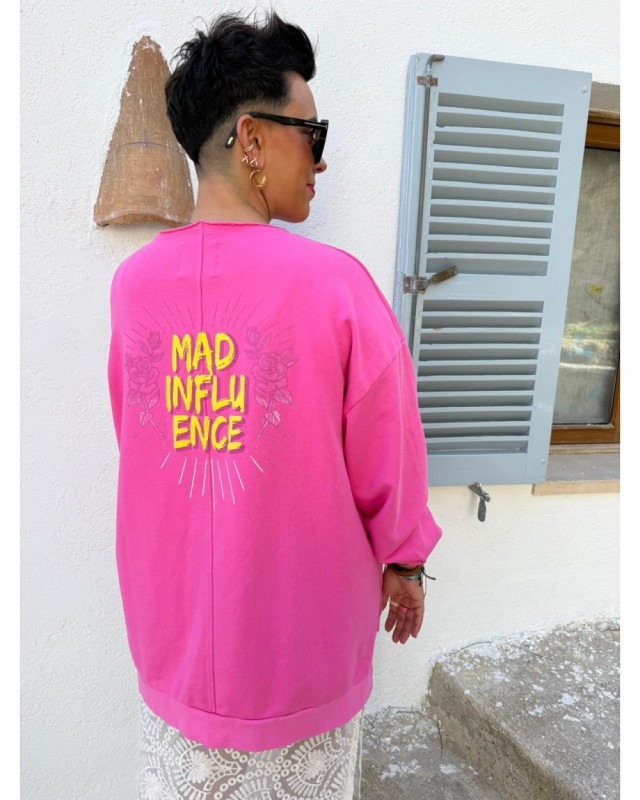 ▷ Sudadera Mad Influence Pink Rosas| Sopotey 2