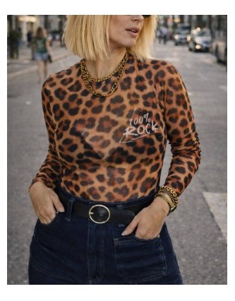 Camiseta Tul Leopardo Noc...