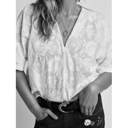 ▷ Camisa Blanca Janis Aire Retro | Sopotey
