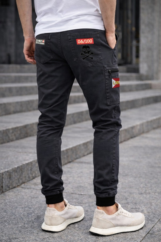 ▷ Pantalón chico LASAL Jogger Cargo Red Gris Oscuro 2