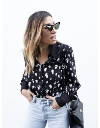 Camisa Calaveras Negra Aire...