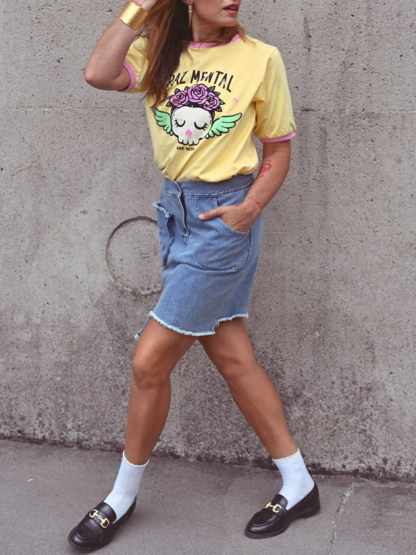 ▷ Camiseta Paz Mental Amarilla Aire Retro | Sopotey 2