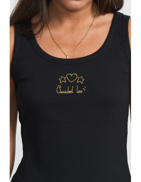 ▷ Camiseta Anabel Lee Basica Tirantes Negra