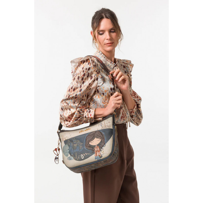 Bandolera Grande TULIP Azul Anekke