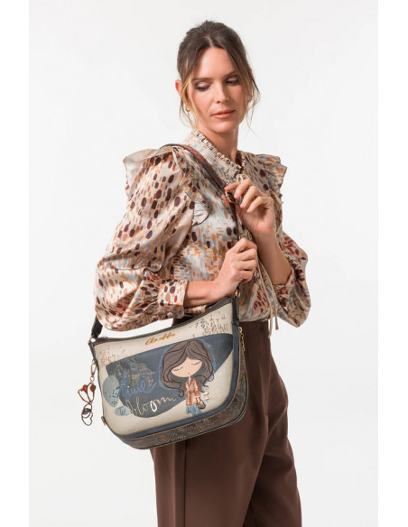 Bandolera Grande TULIP Azul Anekke