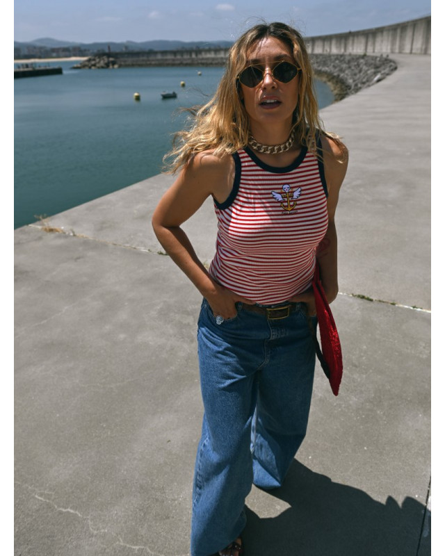 ▷ Cami Chica Ancla Navy Aire Retro | Sopotey 2