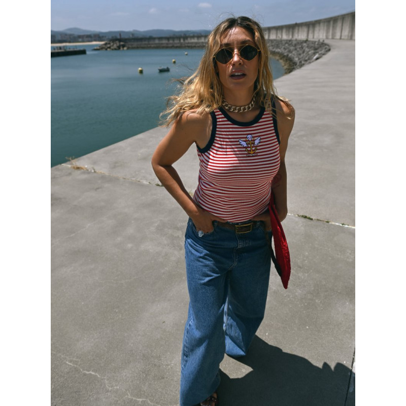▷ Cami Chica Ancla Navy Aire Retro | Sopotey