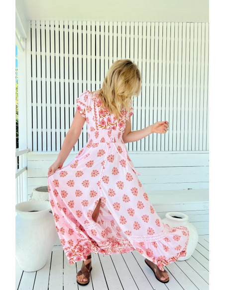 ▷ Vestido Dessert Wildflowers Romi Maxi Jaase| Sopotey