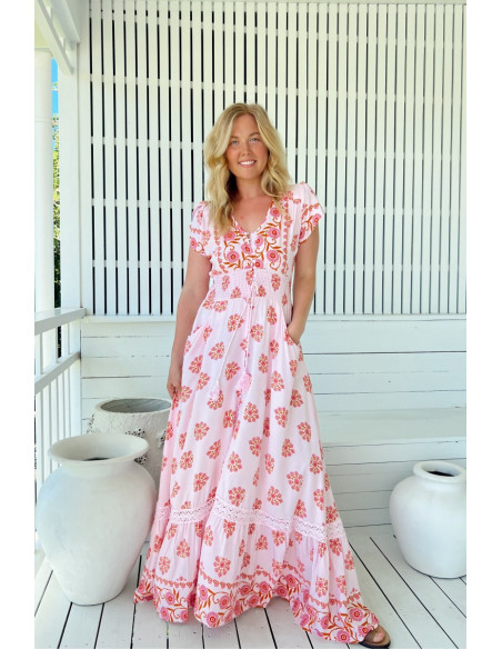 ▷ Vestido Dessert Wildflowers Romi Maxi Jaase| Sopotey