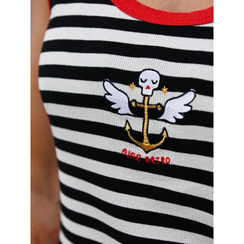 ▷ Comprar Vestido Canalé Ancla Rock Navy de Aire Retro | Sopotey Woman.
