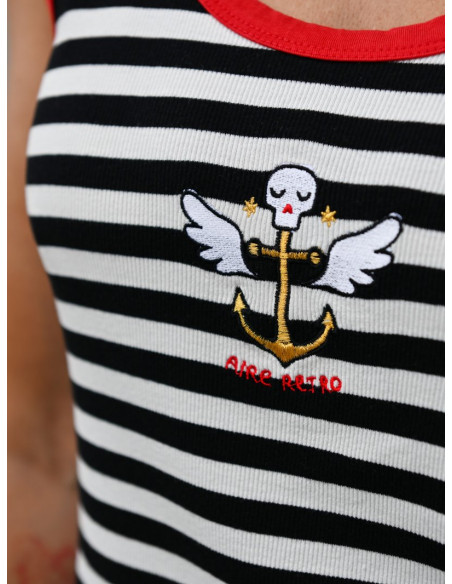 ▷ Comprar Vestido Canalé Ancla Rock Navy de Aire Retro | Sopotey Woman.