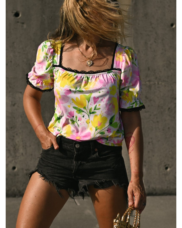 ▷ Camisa Floral Salma Aire Retro | Sopotey