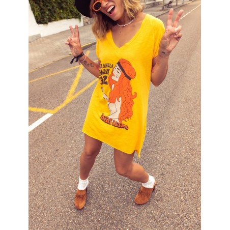 ▷ Comprar vestido Aire Retro Tolerancia Mostaza| Sopotey Woman.