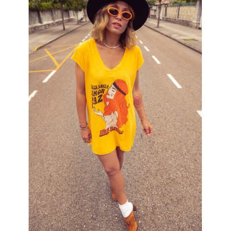 ▷ Comprar vestido Aire Retro Tolerancia Mostaza| Sopotey Woman.