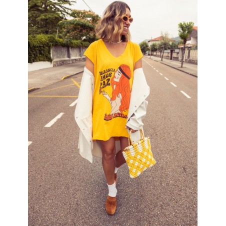 ▷ Comprar vestido Aire Retro Tolerancia Mostaza| Sopotey Woman.