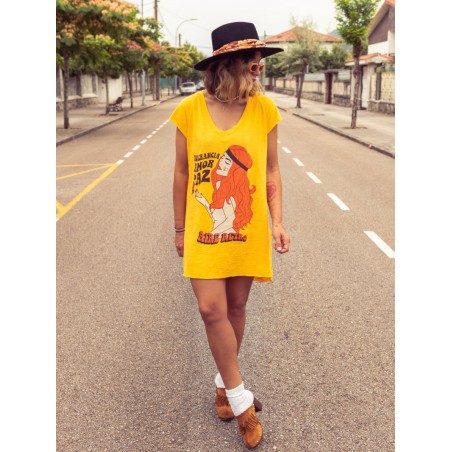 ▷ Comprar vestido Aire Retro Tolerancia Mostaza| Sopotey Woman.