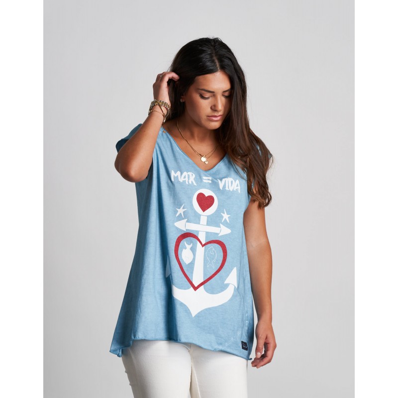 ▷ Camiseta Anabel Lee Ancla| Sopotey