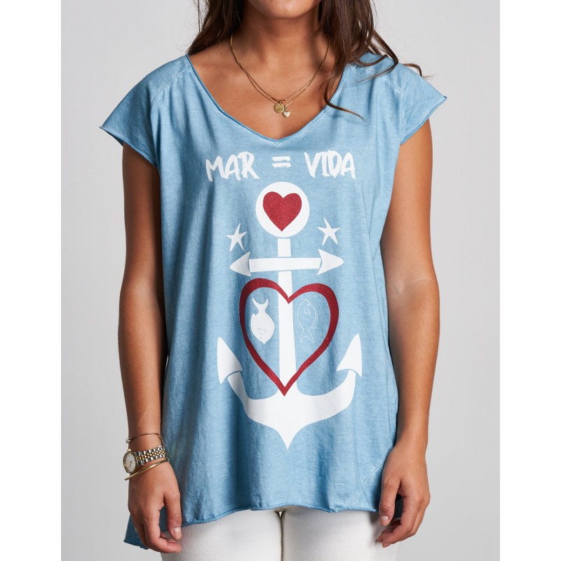 ▷ Camiseta Anabel Lee Ancla| Sopotey